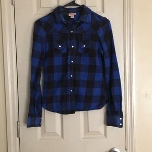 Black and blue plaid shirt